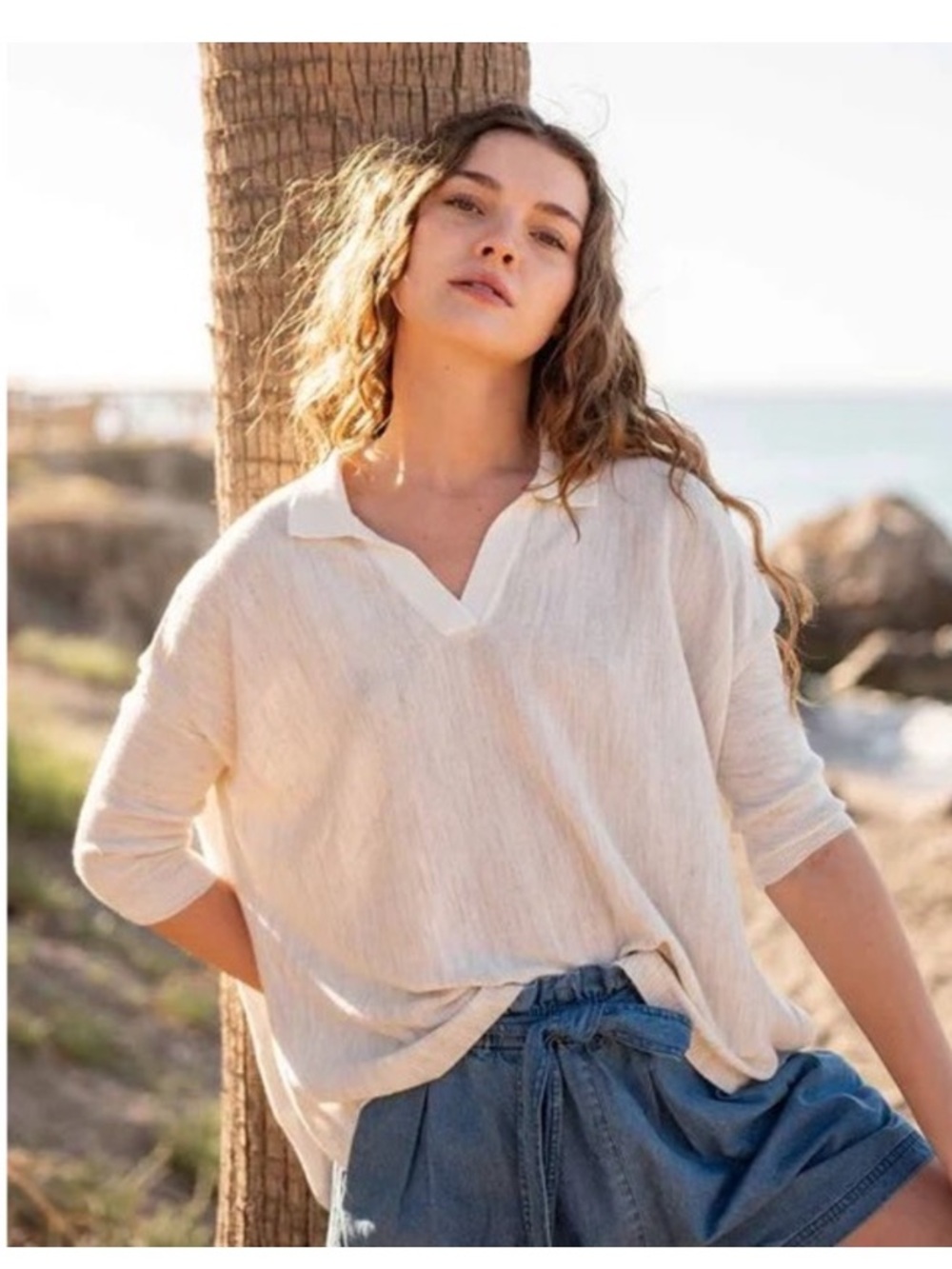 MERSEA Catalina Polo Sweater Coastal Sea Salt One Size